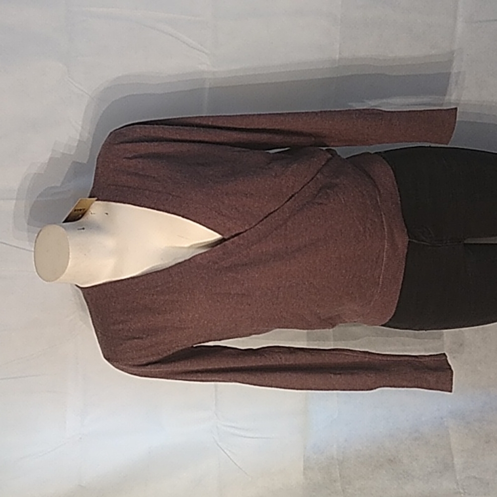 Lara wrapped cardigan sweater charcoal rustic black size small